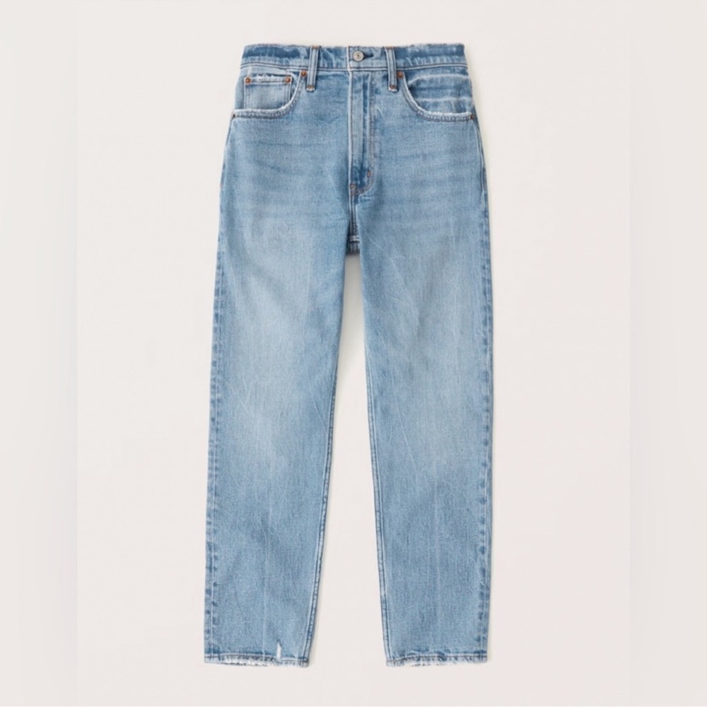 Abercrombie & Fitch High Rise Light Wash Mom Jeans